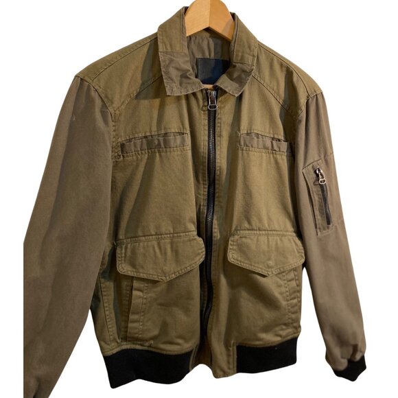 BLANKNYC Army Green Men’s Cotton Utility Jacket w/ Zip, Pockets, Collar Sz. S - Picture 4 of 10